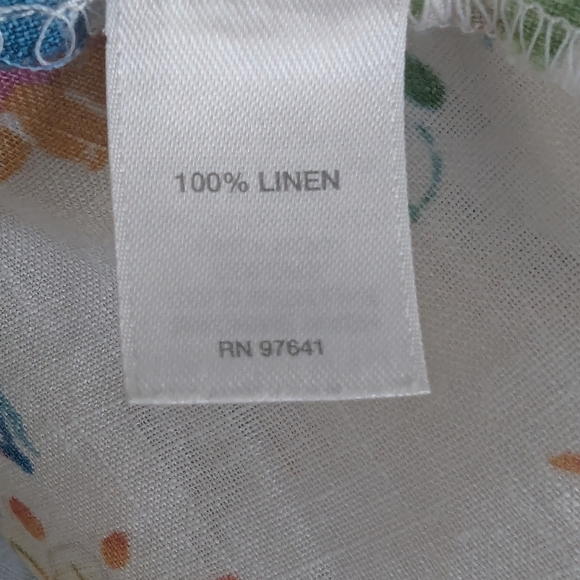 J. Jill Medium 100% Linen Sleeveless Tiered Button Down Shirt Floral - Picture 3 of 10